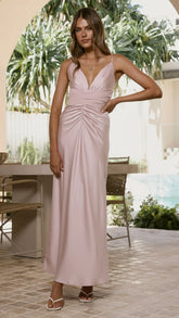Zada Bow Maxi Dress - Pink