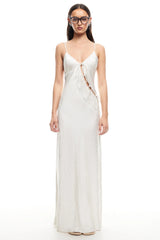 LIONESS About A Girl Maxi Dress Porcelain Polka