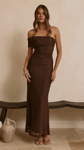 Ria Maxi Dress - Chocolate