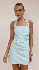Kayden Mini Halter Dress - Baby Blue