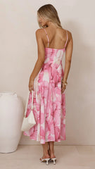 Dallas Midi Dress - Pink Floral