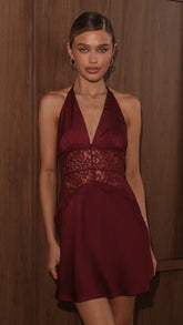 Kiana Mini Dress - Wine