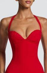 Cassia Midi Dress - Red