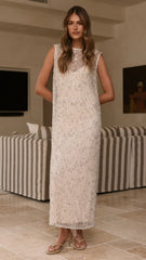 Matisse Sequins Maxi Dress - Cream