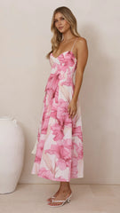 Dallas Midi Dress - Pink Floral