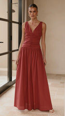 Sanya Maxi Dress - Burgundy