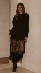 Kailey Lace Maxi Dress - Black