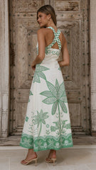 Sella Maxi Dress - Sage Palm Print