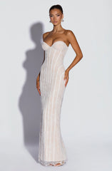 Sian Maxi Dress - Ivory Embellishment