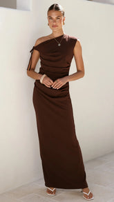 Lealah Maxi Dress - Chocolate