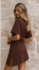Skylah Mini Dress - Chocolate