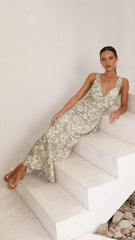 Rubie Maxi Dress - Green Floral
