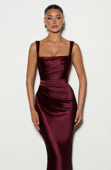 Calanthe Maxi Dress - Cherry Lacquer