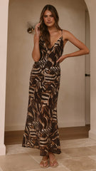 Sharn Maxi Dress - Chocolate Zebra