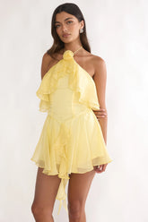 Darylyn Tiered Ruffle Romper Yellow