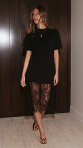 Danika T-Shirt Midi Dress - Black