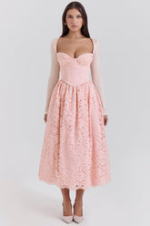 ballerina pink lace corset, skirt and bolero - sale