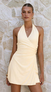 Brigitte Halter Mini Dress - Butter