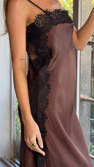 Naliah Maxi Dress - Chocolate/Black