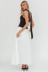 Lennix Strapless Scarf Maxi Dress Black/White