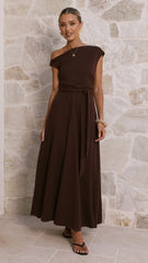 Gemma Maxi Dress - Chocolate