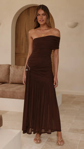 Dalia Maxi Dress - Chocolate