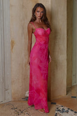 CHARLOTTE BUSTIER SLIP MAXI DRESS - ROSALITA PINK