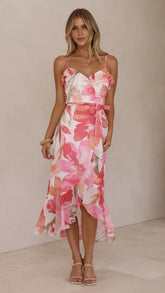 Skyla Maxi Dress - Pink Floral