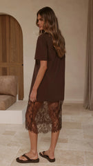 Danika T-Shirt Midi Dress - Chocolate