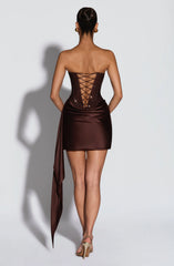 Ebony Mini Dress - Plum Brown