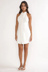 Esmarie Collared Mini Dress White