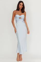 Good Impression Double Twist Maxi Dress Steel Blue