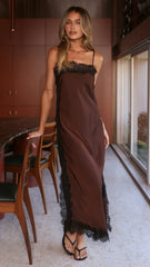 Naliah Maxi Dress - Chocolate/Black