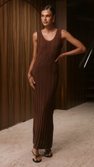 Avalyn Knit Maxi Dress - Chocolate