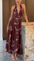 Skye Maxi Dress - Chocolate Flower