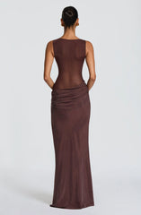 Gracelyn Maxi Dress - Plum Brown
