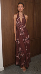 Skye Maxi Dress - Chocolate Flower
