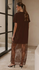 Adora T-Shirt Maxi Dress - Chocolate