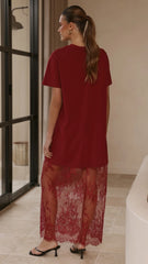 Adora T-Shirt Maxi Dress - Wine