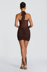 Vixen Mini Dress - Plum Brown