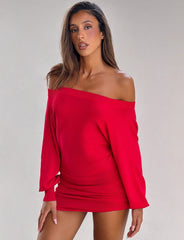 JANINE MINI DRESS - RED