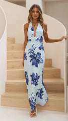 Larna Maxi Dress - Blue Floral