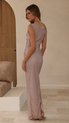 Lilani Maxi Dress - Brown Stripe