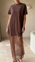 Adora T-Shirt Maxi Dress - Chocolate