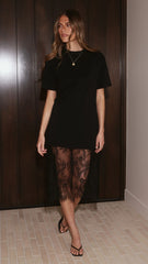 Danika T-Shirt Midi Dress - Black