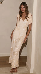 Usha Tie Strap Maxi Dress - Yellow