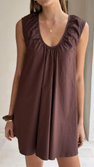 Vanessa Oversized Mini Dress - Chocolate