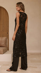 Valencia Sequin Maxi Dress - Black
