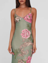 JULIANNA DRESS - GREEN : FLORAL : ROCCOCO FLORAL