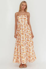 Wild Card Cami Strap Maxi Dress Floral Yellow